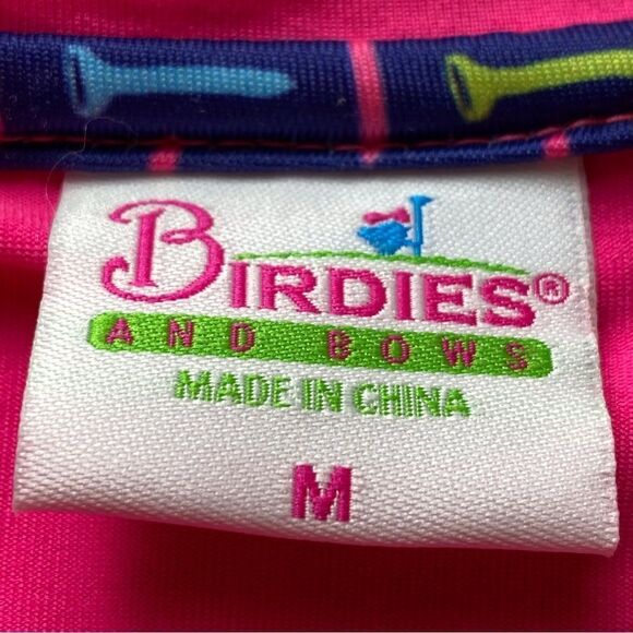 Birdies and Bows 1/4 Zip Pink Pullover Top Size Medium - Picture 3 of 10